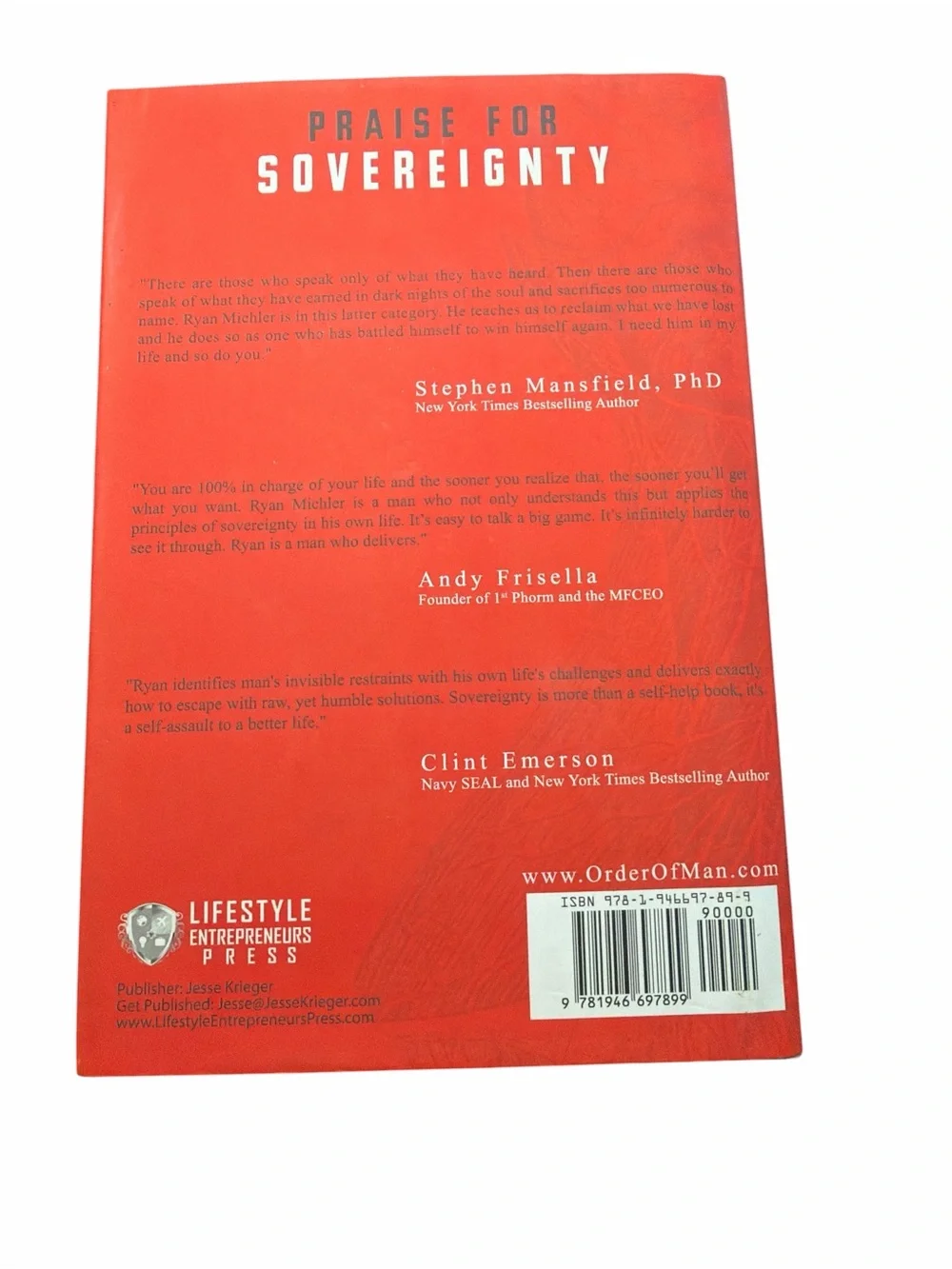 Sovereignty by Ryan Michler Christian Leadership Book Hardcover